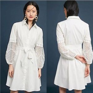 Anthropologie Adria Moss White Eyelet Dress NWT sz 6